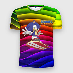 Футболка спортивная мужская Sonic - hedgehog - skateboarding - bands, цвет: 3D-принт