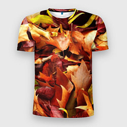 Мужская спорт-футболка Куча осенних листьев