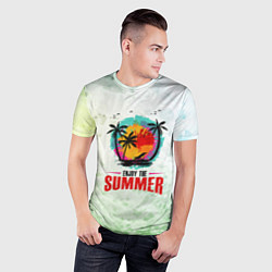 Футболка спортивная мужская Солнце- пальмы, цвет: 3D-принт — фото 2