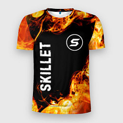 Мужская спорт-футболка Skillet и пылающий огонь