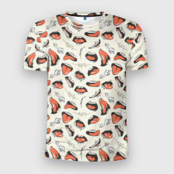Мужская спорт-футболка Рот с языком поп арт
