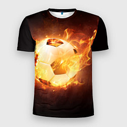 Футболка спортивная мужская Футбольный мяч огонь, цвет: 3D-принт