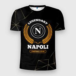 Футболка спортивная мужская Лого Napoli и надпись legendary football club на т, цвет: 3D-принт