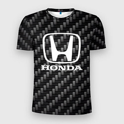 Футболка спортивная мужская Honda абстракция карбон, цвет: 3D-принт