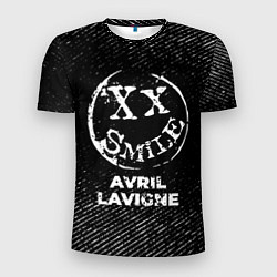 Футболка спортивная мужская Avril Lavigne с потертостями на темном фоне, цвет: 3D-принт