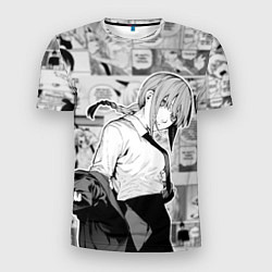 Мужская спорт-футболка Страницы манги - Макима - Человек бензопила