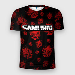 Футболка спортивная мужская Samurai - Красный паттерн - Cyberpunk, цвет: 3D-принт
