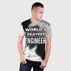 Футболка спортивная мужская Worlds okayest engineer - dark, цвет: 3D-принт — фото 2