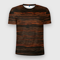 Мужская спорт-футболка Оранжевые абстрактные волны материи