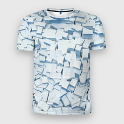 Мужская спорт-футболка Множество белых кубов в абстракции