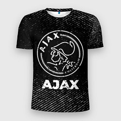 Футболка спортивная мужская Ajax с потертостями на темном фоне, цвет: 3D-принт