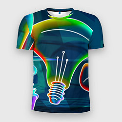 Футболка спортивная мужская Неоновые лампы - коллаж, цвет: 3D-принт
