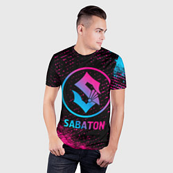 Футболка спортивная мужская Sabaton - neon gradient, цвет: 3D-принт — фото 2