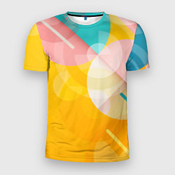 Мужская спорт-футболка Геометрическая абстракция в солнечных тонах
