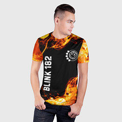 Футболка спортивная мужская Blink 182 и пылающий огонь, цвет: 3D-принт — фото 2
