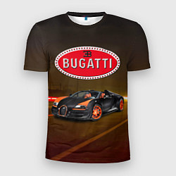 Футболка спортивная мужская Bugatti на ночной дороге, цвет: 3D-принт