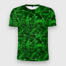 Мужская спорт-футболка Зелёный лёд - текстура