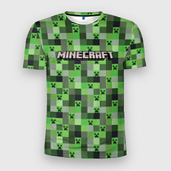 Футболка спортивная мужская Minecraft - пиксельные лица, цвет: 3D-принт