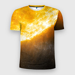 Мужская спорт-футболка Солнце в космосе