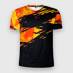 Футболка спортивная мужская Orange and black, цвет: 3D-принт