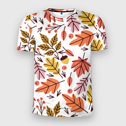 Футболка спортивная мужская Осенний паттерн - листья, цвет: 3D-принт