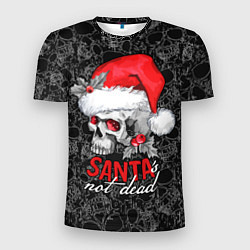 Футболка спортивная мужская Skull in red hat, Santa is not dead, цвет: 3D-принт