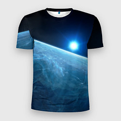 Мужская спорт-футболка Яркая звезда над горизонтом - космос
