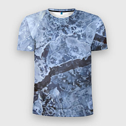 Мужская спорт-футболка Лёд - зимняя текстура
