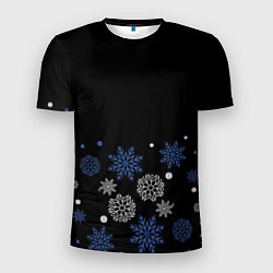 Мужская спорт-футболка Снежинки - Новогодние