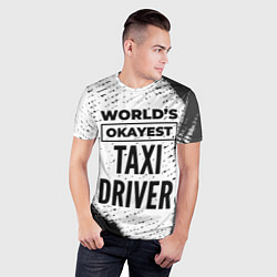 Футболка спортивная мужская Worlds okayest taxi driver - white, цвет: 3D-принт — фото 2