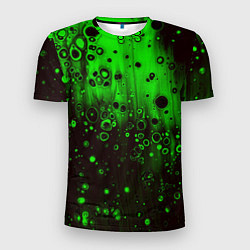 Мужская спорт-футболка Зелёные краски и вода