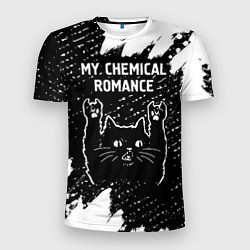 Футболка спортивная мужская Группа My Chemical Romance и рок кот, цвет: 3D-принт