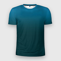 Футболка спортивная мужская Градиент бирюзовый, цвет: 3D-принт