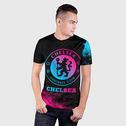 Футболка спортивная мужская Chelsea - neon gradient, цвет: 3D-принт — фото 2