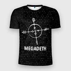 Футболка спортивная мужская Megadeth glitch на темном фоне, цвет: 3D-принт