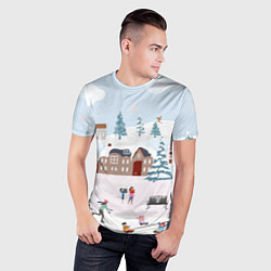 Футболка спортивная мужская Новый год - каникулы, цвет: 3D-принт — фото 2