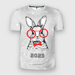 Мужская спорт-футболка Снегопад и кролик 2023