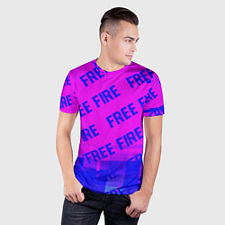 Футболка спортивная мужская Free Fire glitch text effect: паттерн, цвет: 3D-принт — фото 2