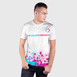 Футболка спортивная мужская The Callisto Protocol neon gradient style: символ, цвет: 3D-принт — фото 2