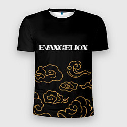 Мужская спорт-футболка Evangelion anime clouds
