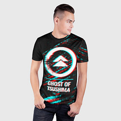Футболка спортивная мужская Ghost of Tsushima в стиле glitch и баги графики на, цвет: 3D-принт — фото 2