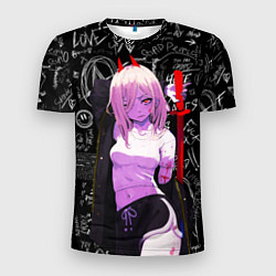 Футболка спортивная мужская Да это же Пауэр - Человек бензопила, цвет: 3D-принт