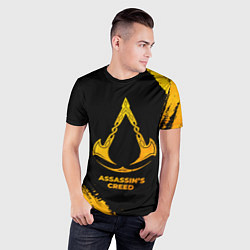 Футболка спортивная мужская Assassins Creed - gold gradient, цвет: 3D-принт — фото 2