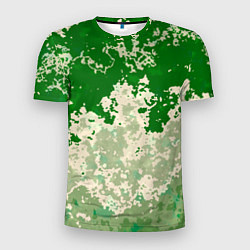 Мужская спорт-футболка Абстракция в зелёных тонах