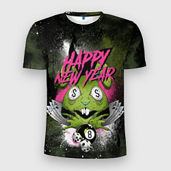 Футболка спортивная мужская Geen rabbit happy new year, цвет: 3D-принт