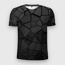 Мужская спорт-футболка Черные стальные плиты