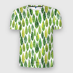 Мужская спорт-футболка Акварельные листья