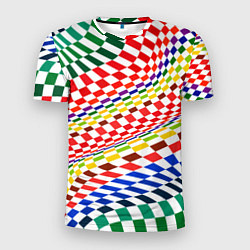 Футболка спортивная мужская Разноцветная оптическая иллюзия, цвет: 3D-принт