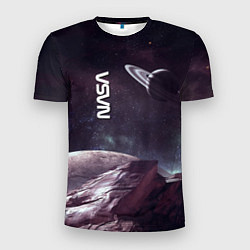 Мужская спорт-футболка Космический пейзаж - Saturn - Nasa