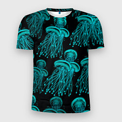 Мужская спорт-футболка Неоновые медузы